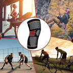 Knee Sleeve, 1 pair Compression Fit Support -for Joint Pain and Arthritis Relief, Improved Circulation Compression - Wear Anywhere (Black,Red)