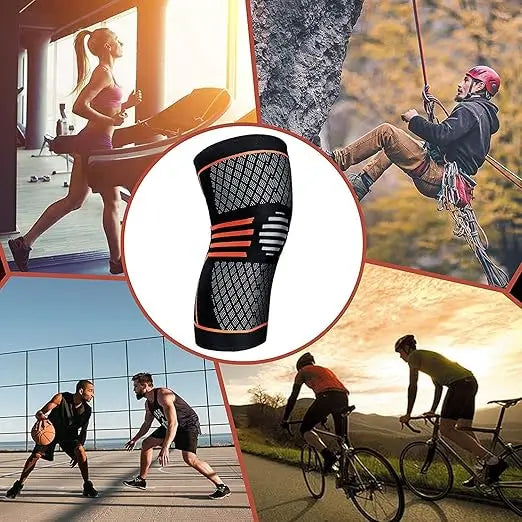 Knee Sleeve, 1 pair Compression Fit Support -for Joint Pain and Arthritis Relief, Improved Circulation Compression - Wear Anywhere (Black,Red)