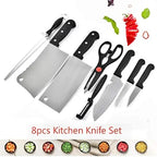 8 Piece Stainless Steel Kitchen Knife Set with Scissor, Peeler & Sharpener