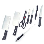 8 Piece Stainless Steel Kitchen Knife Set with Scissor, Peeler & Sharpener