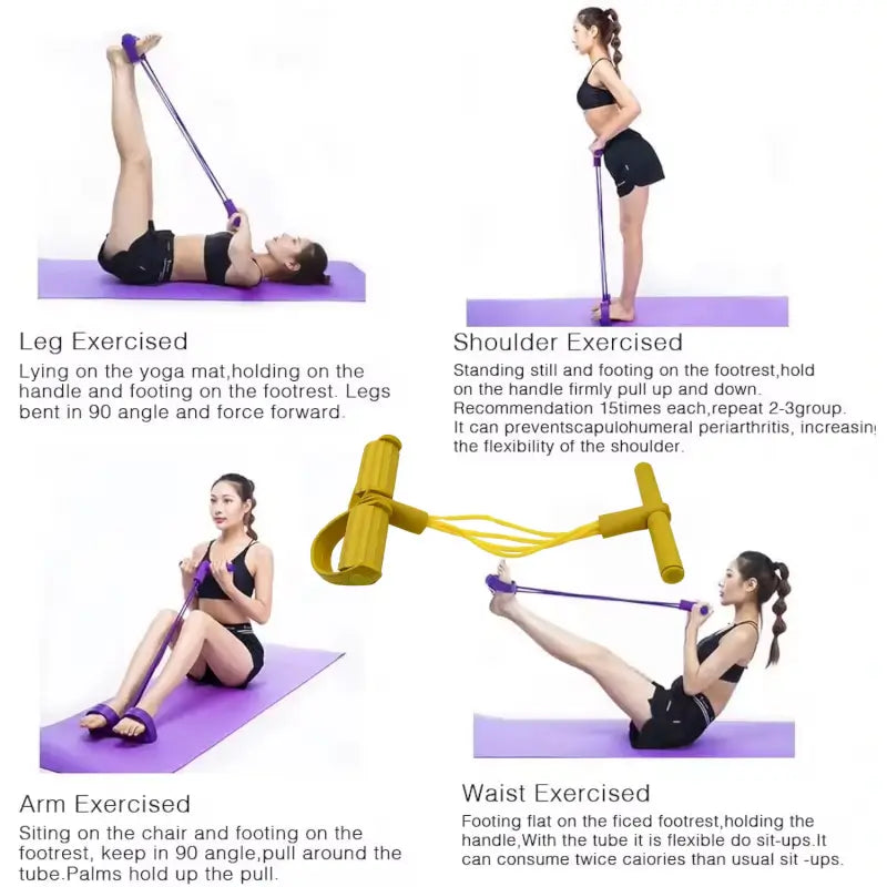 Pull Rope Exerciser Body Trimmer - Full Body Foot Pedal Exerciser, Waist Shaper & Fat Burner