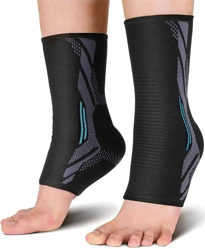 serveuttam Ankle Support Nylon Brace Adjustable Sleeves - Running Compression Foot Brace For Men Women|Ankle Binder Pain Relief For Ankle Sprained (Blue, L)