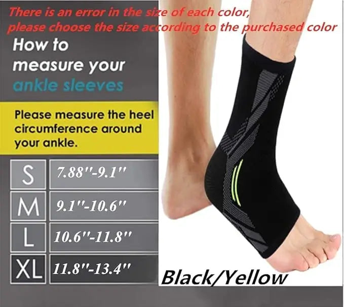serveuttam Ankle Support Nylon Brace Adjustable Sleeves - Running Compression Foot Brace For Men Women|Ankle Binder Pain Relief For Ankle Sprained (Blue, L)