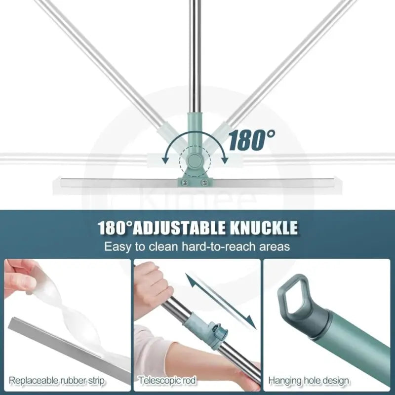 Tot2hom Multifunctional Magic Broom 38 Inch Floor Wiper Brush, 180 Degree Rotatable Wiper Retractable and Adjustable Broom for Flat Floor, Wiper for Floor Cleaning, Bathroom, Kitchen, Tiles Dust, Water Cleaning, Expendable Handle.