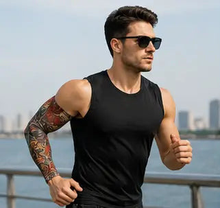 Fake Tattoo Printed Arm Sleeves – Stretchable UV Protection Arm Cover (6 Pairs)