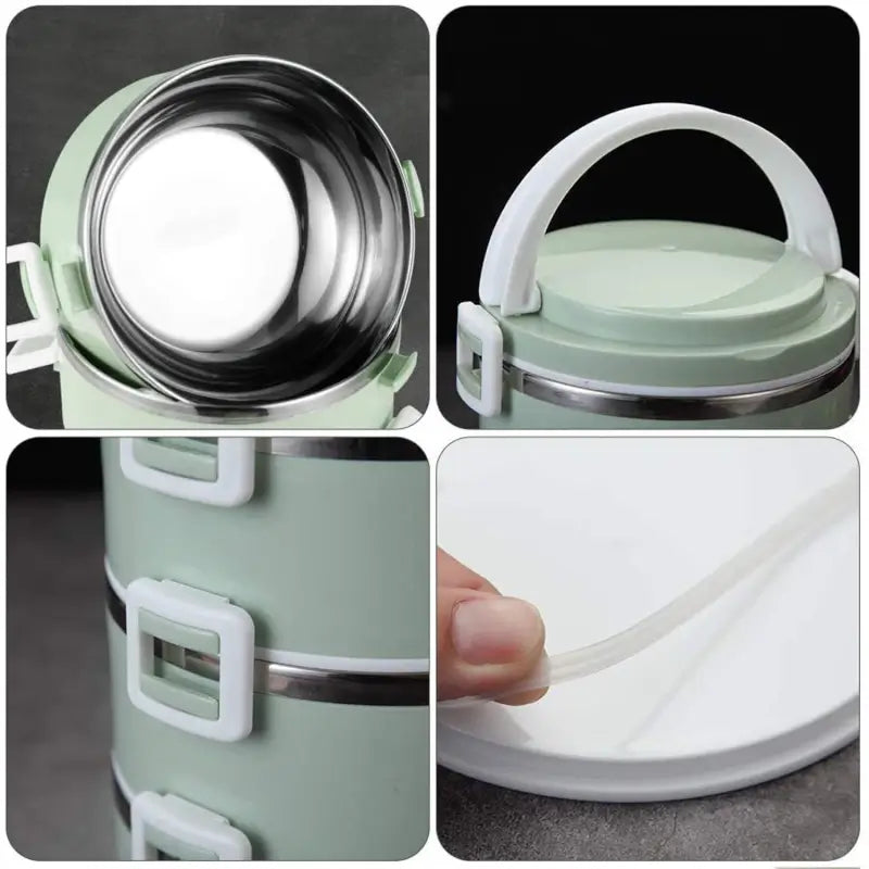 Multi-Layer Stainless Steel Hot Lunch Box - Insulated Tiffin for School & Office