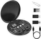 All in One 60W Fast Charging Travel Data Cable Set with Type C USB A Lightning Micro Connectors Portable Multi Functional Cable Kit