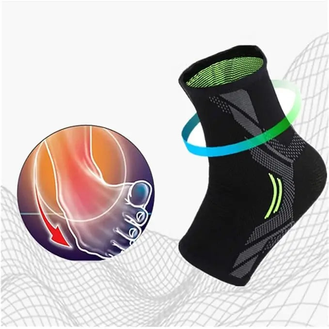 serveuttam Ankle Support Nylon Brace Adjustable Sleeves - Running Compression Foot Brace For Men Women|Ankle Binder Pain Relief For Ankle Sprained (Blue, L)