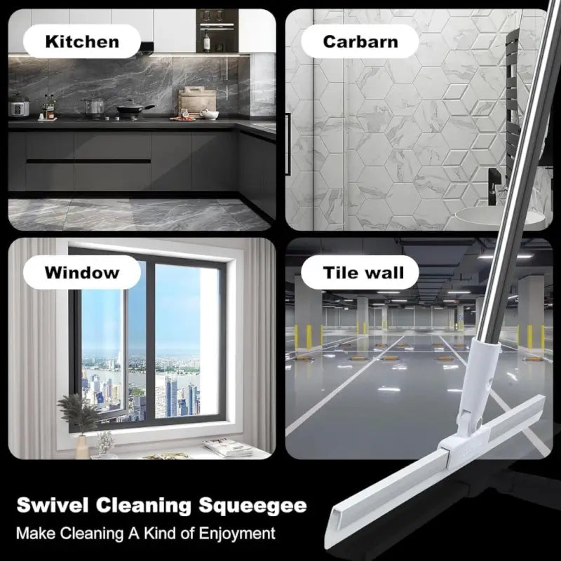 Tot2hom Multifunctional Magic Broom 38 Inch Floor Wiper Brush, 180 Degree Rotatable Wiper Retractable and Adjustable Broom for Flat Floor, Wiper for Floor Cleaning, Bathroom, Kitchen, Tiles Dust, Water Cleaning, Expendable Handle.